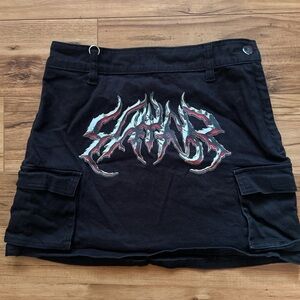 Zumiez Black Mini Skirt with Graphic Design